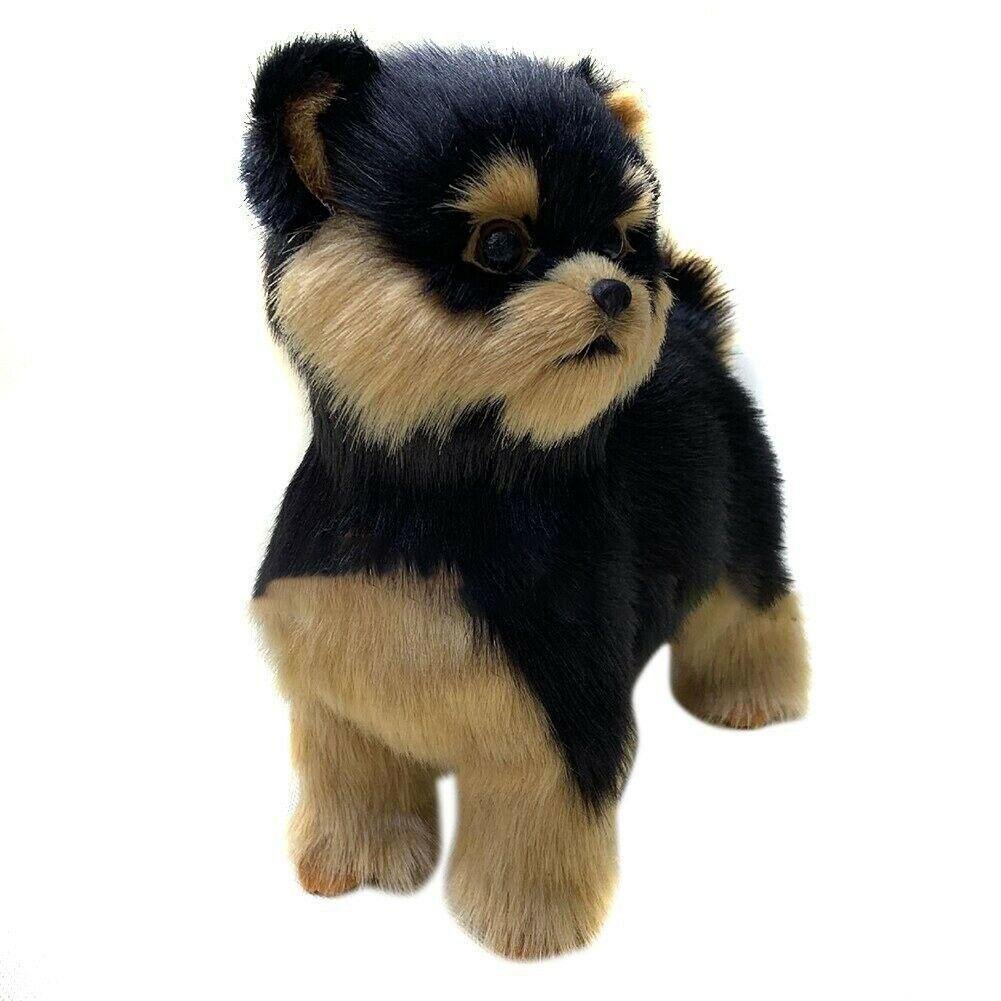 Peluche Chien Réaliste Noir & Fauve - Cadeau Adorable