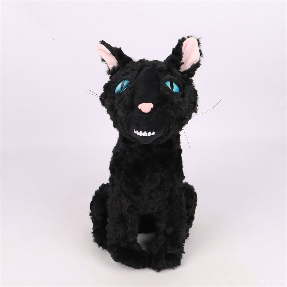 Peluche Chat Noir Mystérieux aux Yeux Bleus - Douceur et Charme