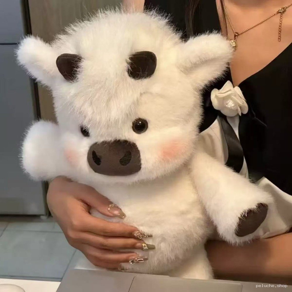 Peluche Vache Douce et Mignonne Blanche | Cadeau Idéal