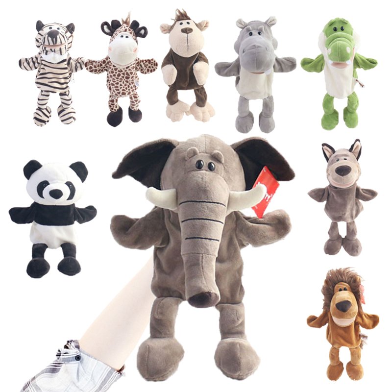 Marionnettes à main animaux - Éléphant, Lion, Zèbre & plus