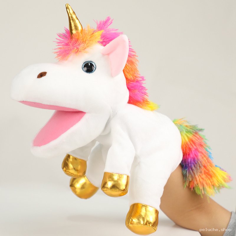 Marionnette Licorne Peluche Arc-en-ciel - Jouet Enfant Interactif