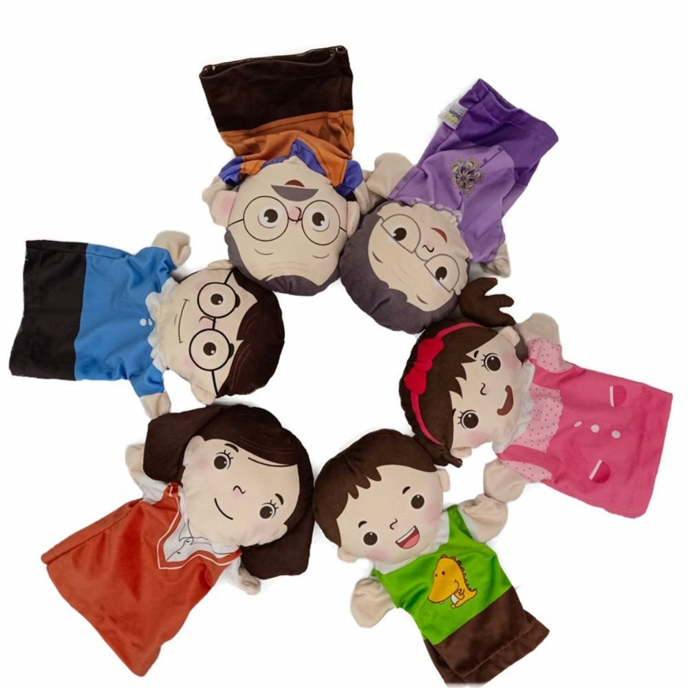Marionnettes à Main Famille en Tissu - Jeu Éducatif Enfants