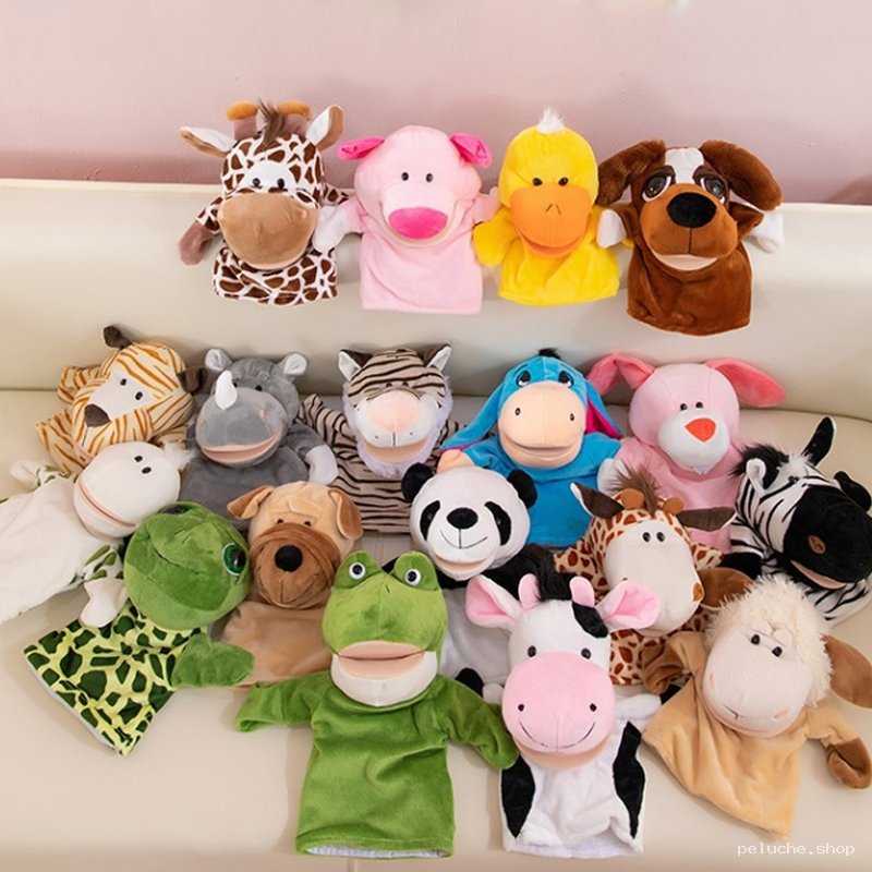 Lot de Marionnettes à Main Animaux en Peluche pour Enfants