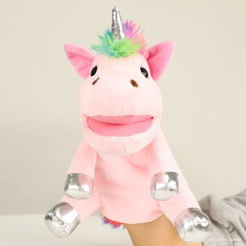 Marionnette Licorne Rose Arc-en-ciel | Jouet Interactif Enfant