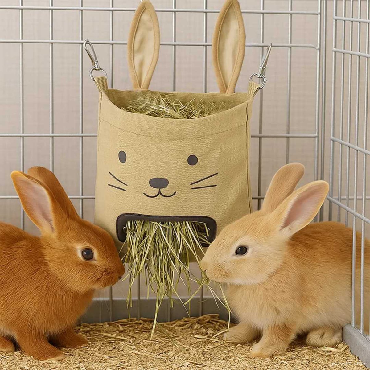 Mangeoire Lapin Tissu – Distributeur Foin Adorable pour Cage