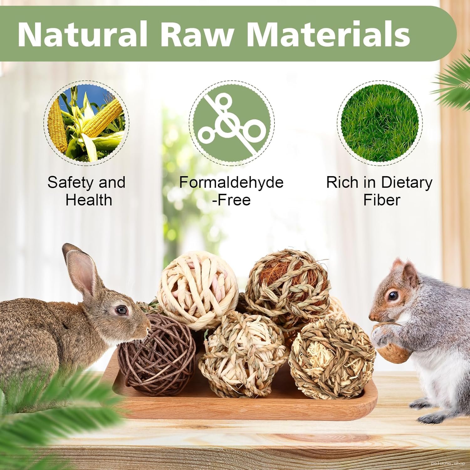 Jouets à mâcher naturels pour rongeurs & lapins | Sans formaldéhyde