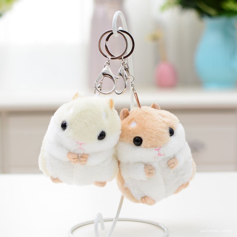 Porte-clés Hamster Peluche Mignon et Doux - Lot de 2