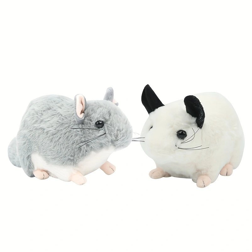 Peluche Chinchilla Doux et Mignon | Gris & Blanc | Cadeau Enfant