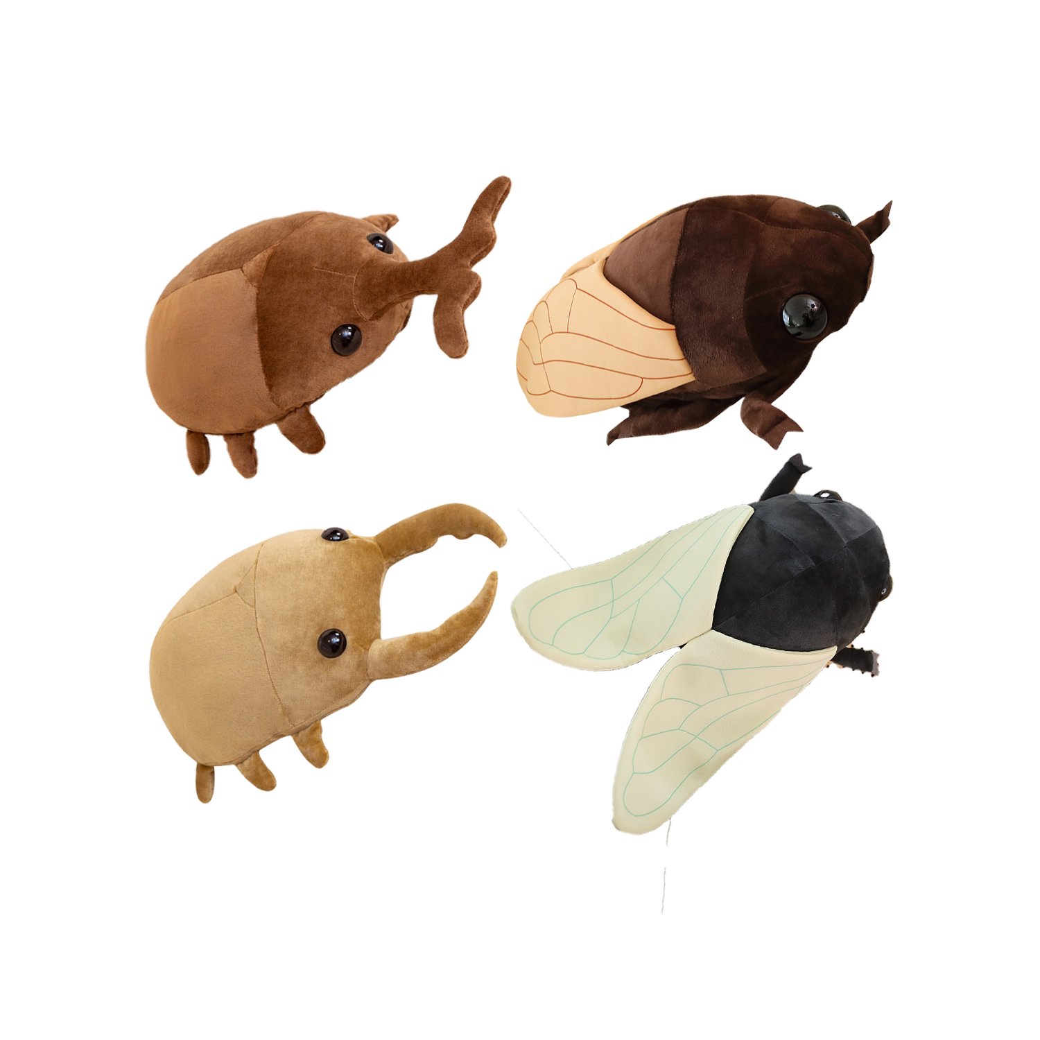 Peluches d'Insectes Mignons - Coléoptères et Cigale Douces