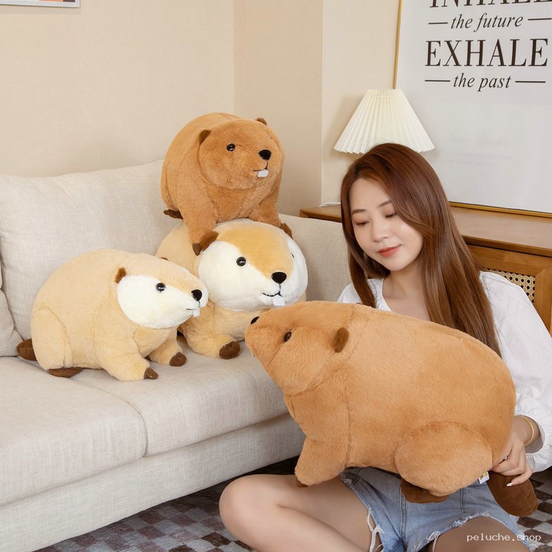 Peluche Castor Géante Douce et Adorable - Confort Assuré