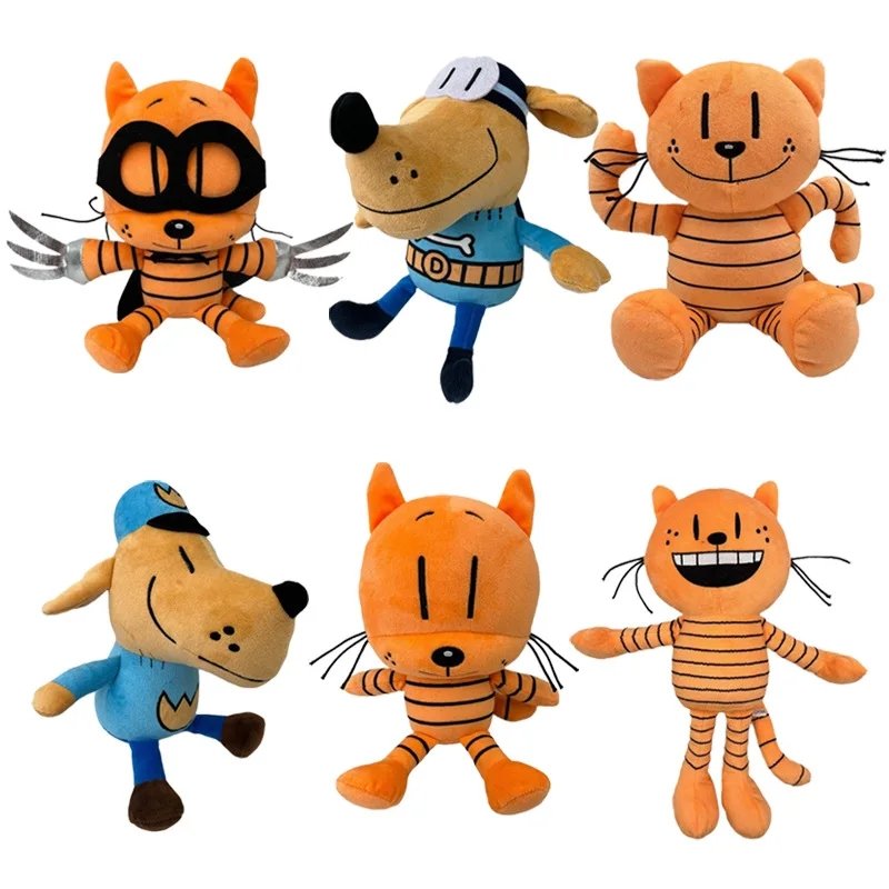 Peluche Dog Man et Petey le chat - Collection complète