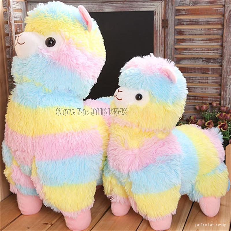 Adorable Peluche Alpaga Arc-en-ciel - Douceur et Couleurs