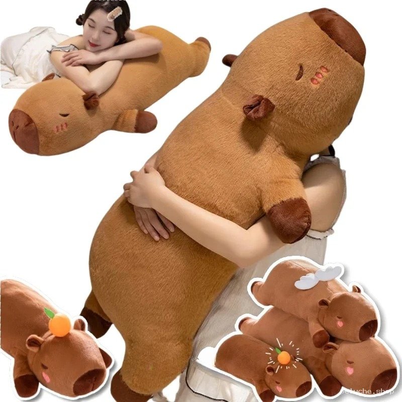 Peluche Capybara Géante Douce | Oreiller Câlin Confortable