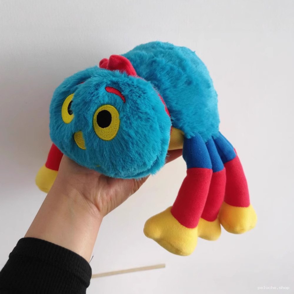 Peluche Chenille Bleue et Colorée | Doudou Original Enfant
