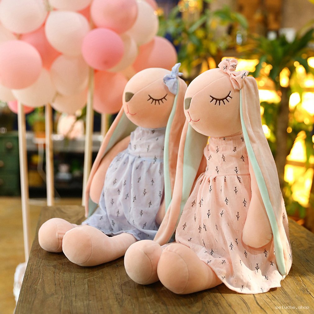 Peluche Lapin Rose et Bleue - Doudou Doux et Mignon pour Bébé