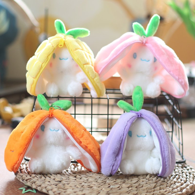 Porte-clés Peluche Cachette Fruits et Légumes Kawaii