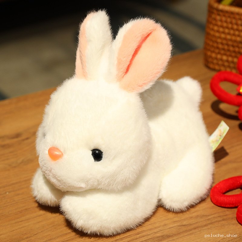 Adoptez ce Lapin en Peluche Blanc Ultra Doux pour Câlins
