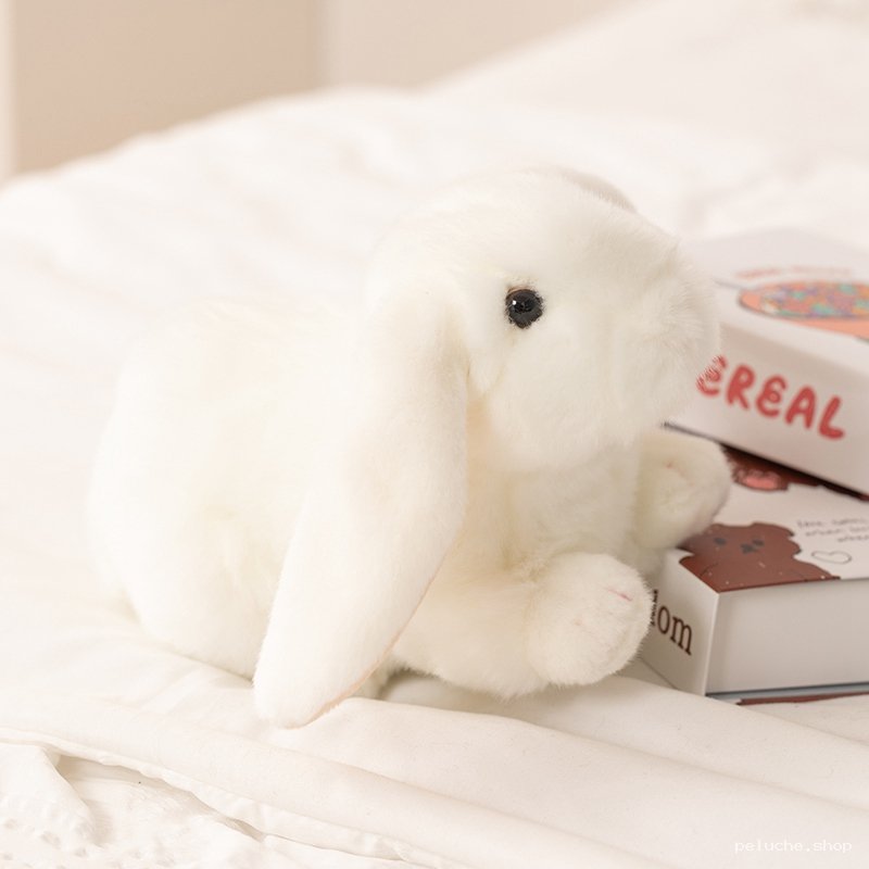 Peluche Lapin Blanc Doux - Oreilles Tombantes | peluche.shop