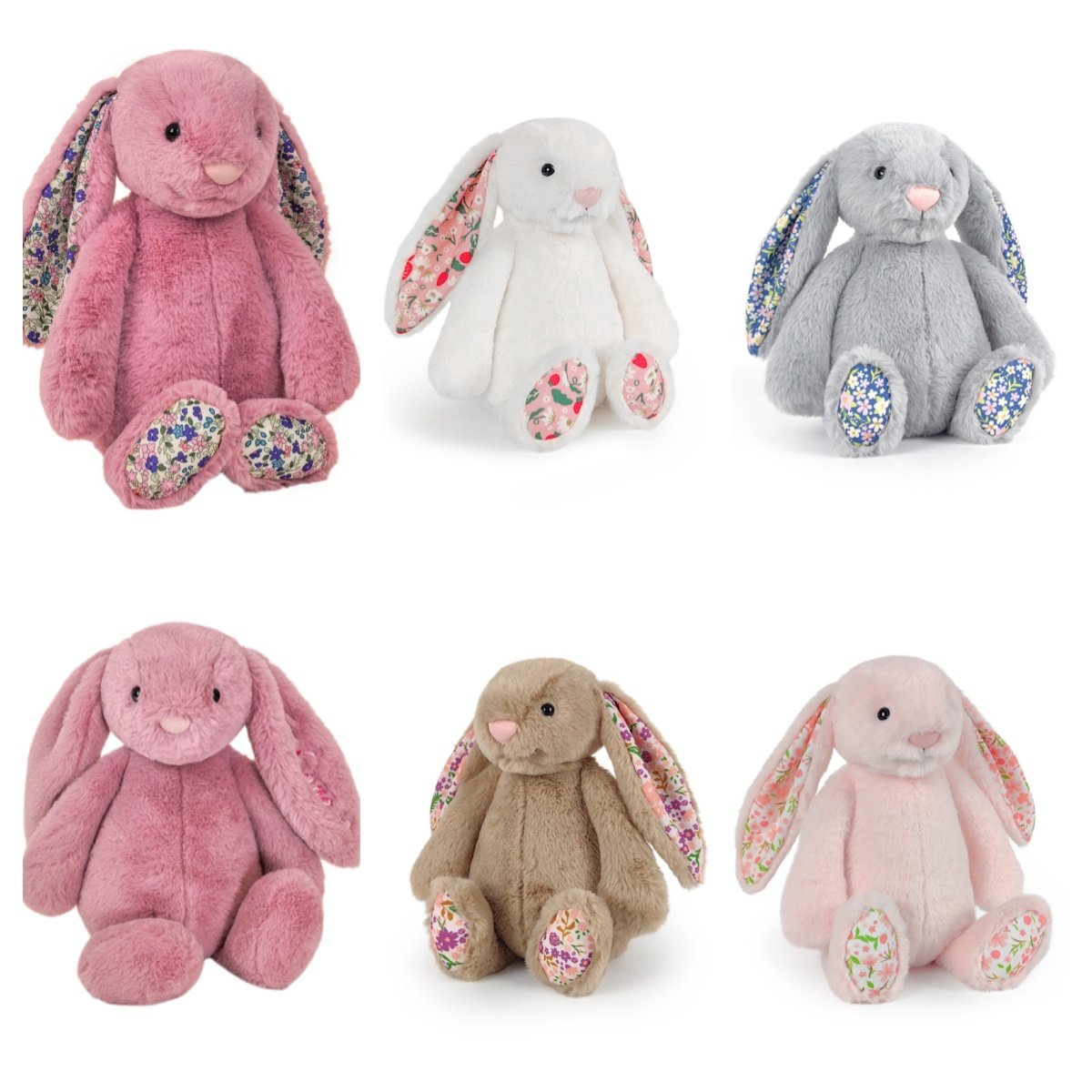 Lapins en Peluche Douce avec Motifs Floraux - Cadeau Idéal