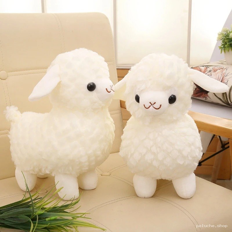 Doudou Mouton Alpaga Blanc Ultra Doux pour Petits et Grands