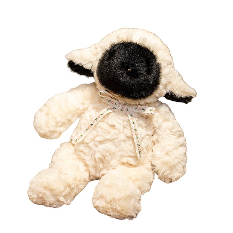 Peluche Mouton Agneau Noir et Blanc – Doudou Doux Enfant