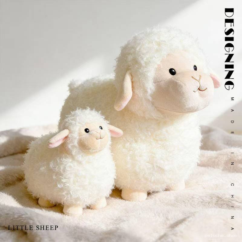 Peluche Mouton Doux et Mignon - Petit et Grand Agneau