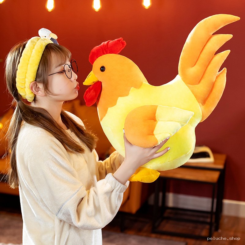 Peluche Coq Doux et Coloré | Jouet en Peluche Enfant/Adulte