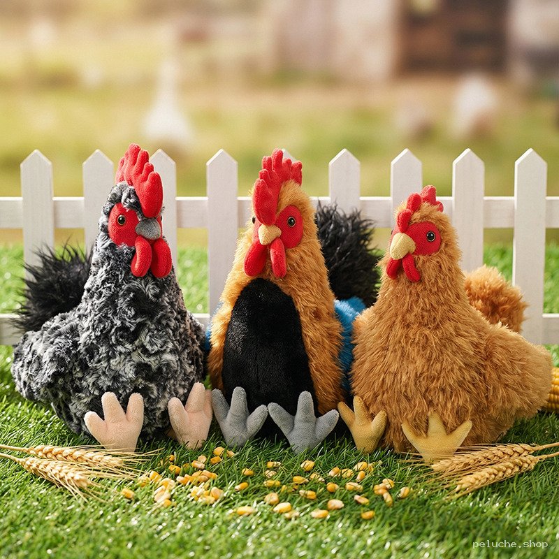 Peluche Poule Réaliste | Animaux de Ferme Doux et Mignons
