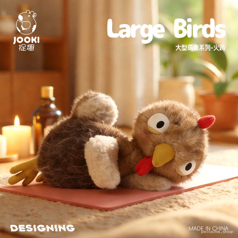 Peluche Dinde Jooki - Douce Peluche Oiseau Géant