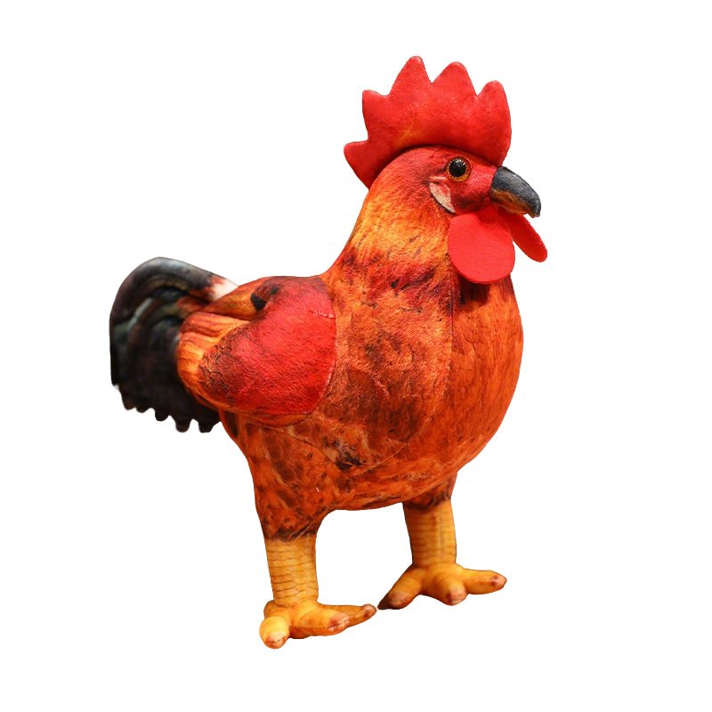 Peluche Coq Réaliste - Jouet Doux et Décoration Animale