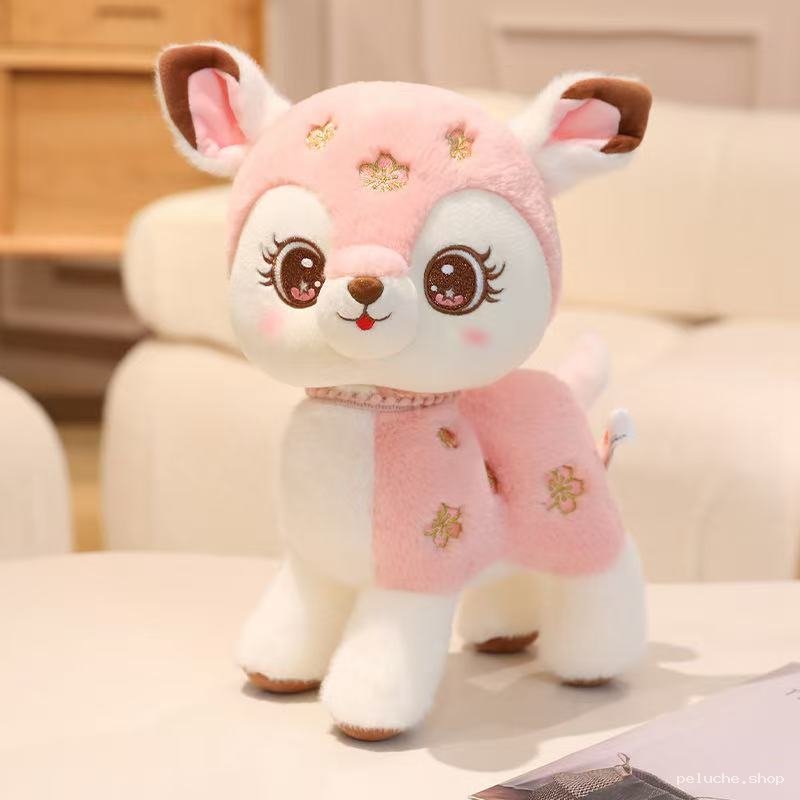 Peluche Faon Rose Scintillant - Compagnon Doux & Câlin