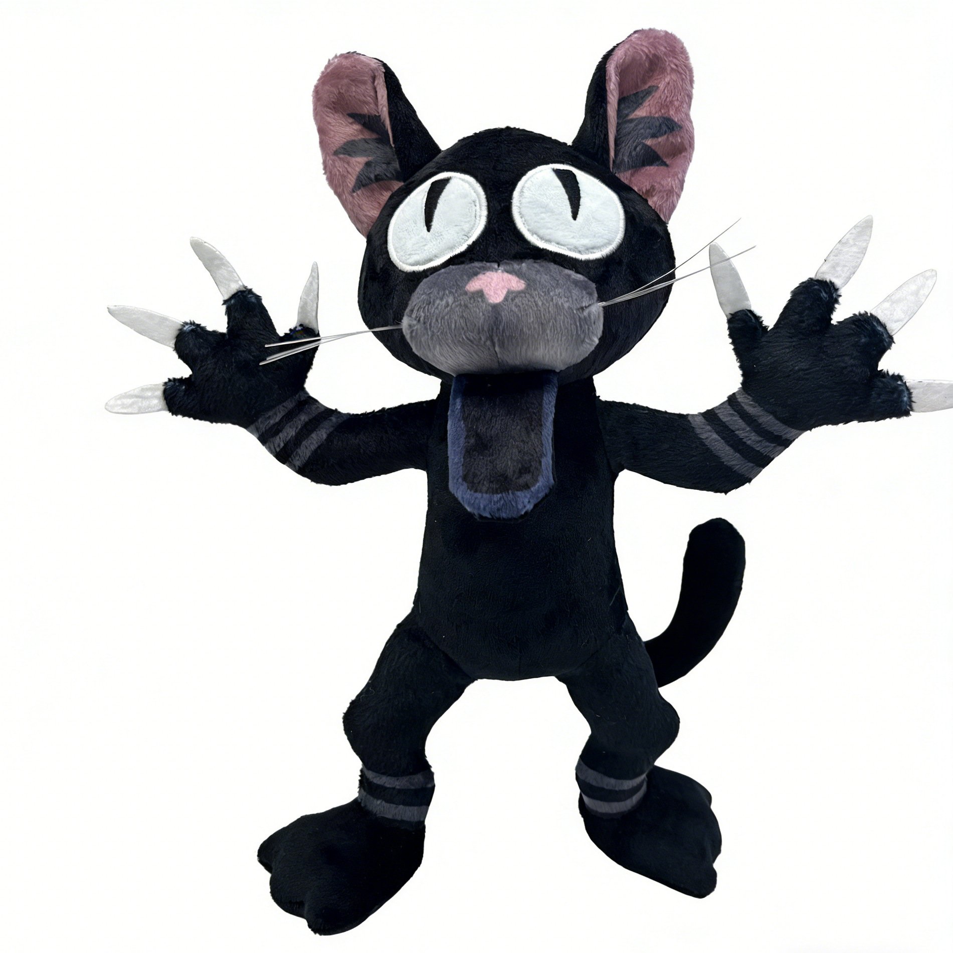 Peluche Chat Noir Stylisé avec Griffes - Jouet Unique et Original