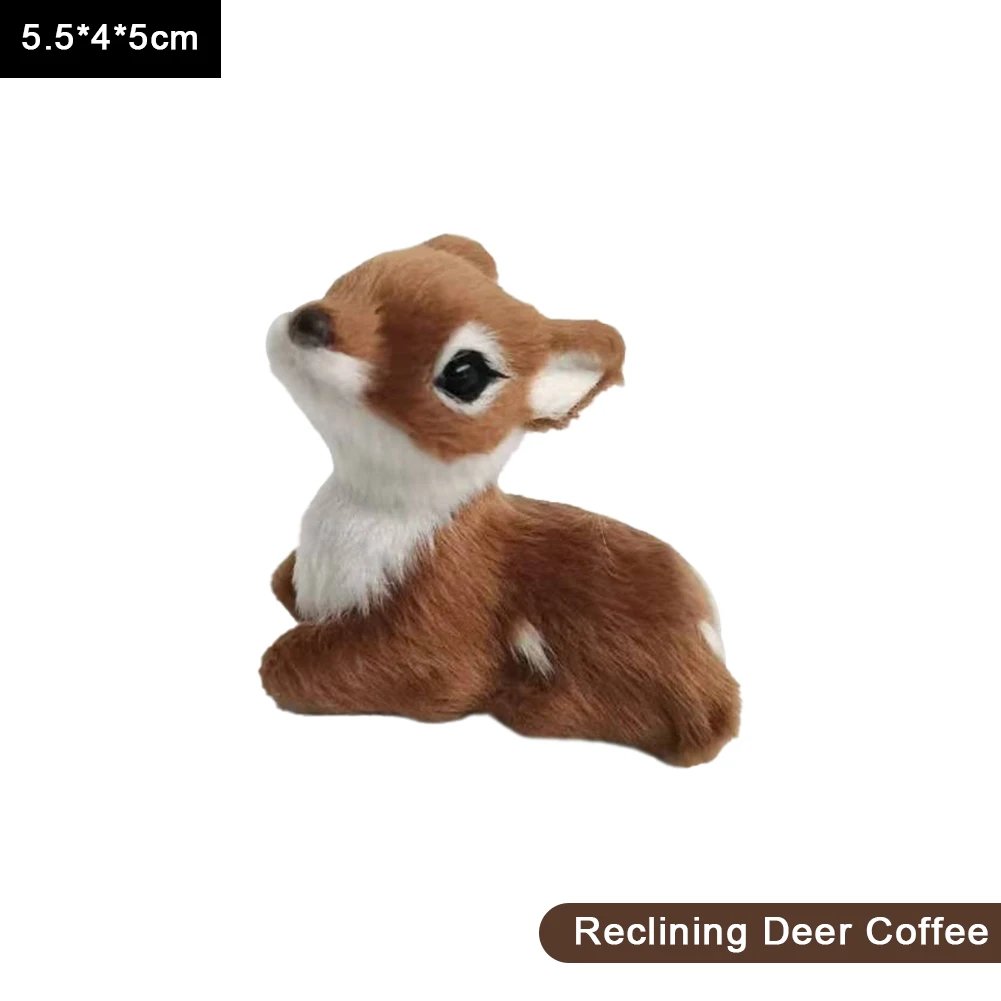 Figurine Faon Couché Doux Marron - Décoration Mignonne 5.5cm