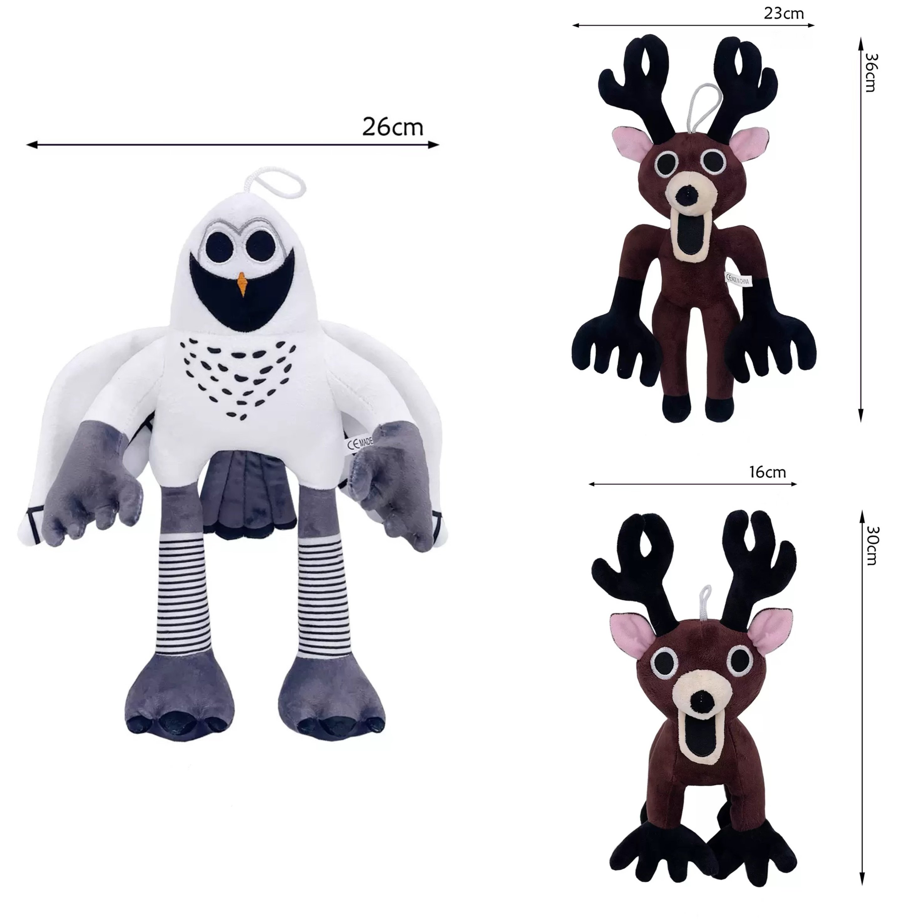 Peluches Chouette et Cerf Mignonnes - Jouets Doux pour Enfants