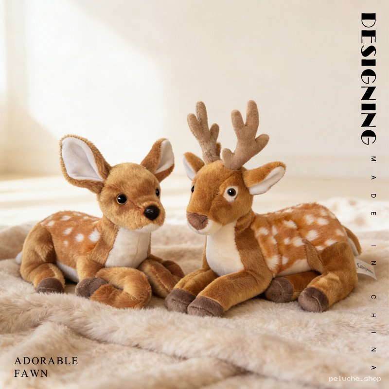 Peluche Faon et Cerf – Douceur et Charme Naturel pour Cadeau