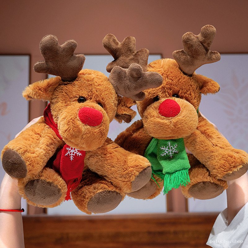 Adoptez nos adorables peluches rennes de Noël avec écharpe