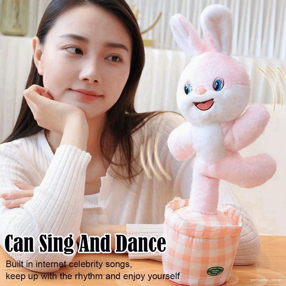 Peluche Lapin Chantant et Dansant - Jouet Interactif pour Enfants