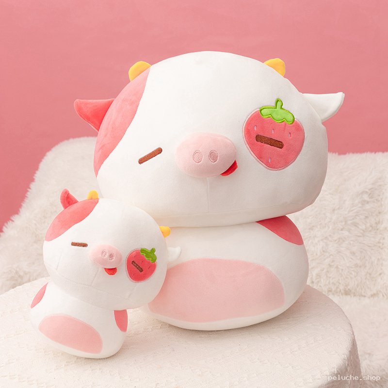 Peluche Vache Fraise Kawaii | Douce et Adorable