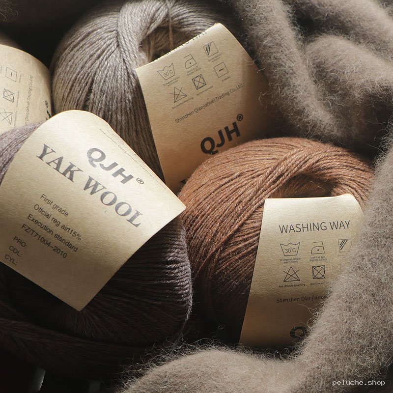 Pelotes de Laine de Yak QJH - Fil Naturel pour Tricot