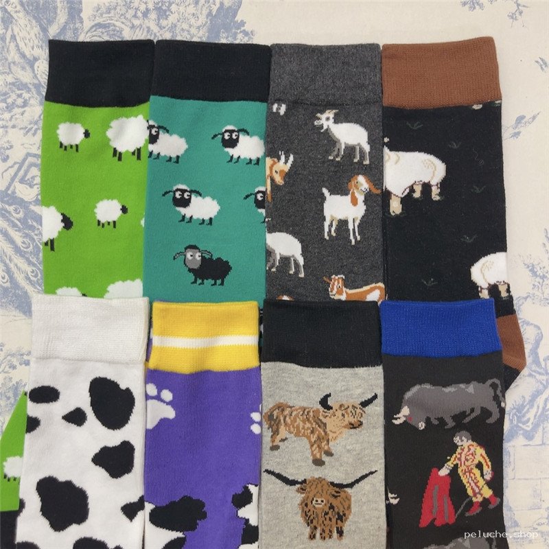 Chaussettes Fantaisie Animaux de la Ferme - Moutons, Vaches