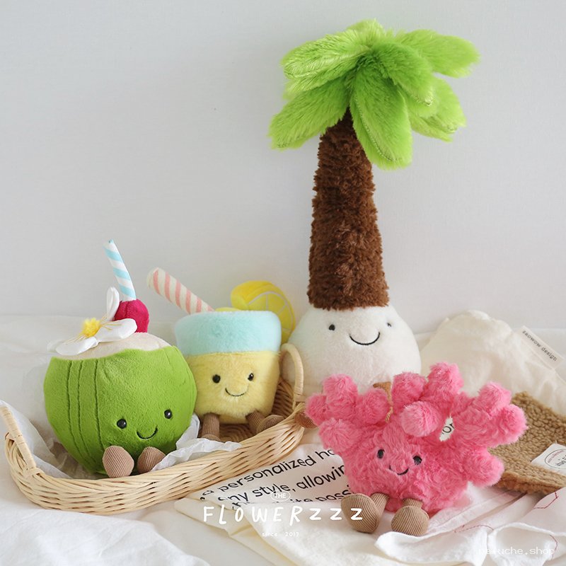 Peluches tropicales mignonnes | Douceur estivale