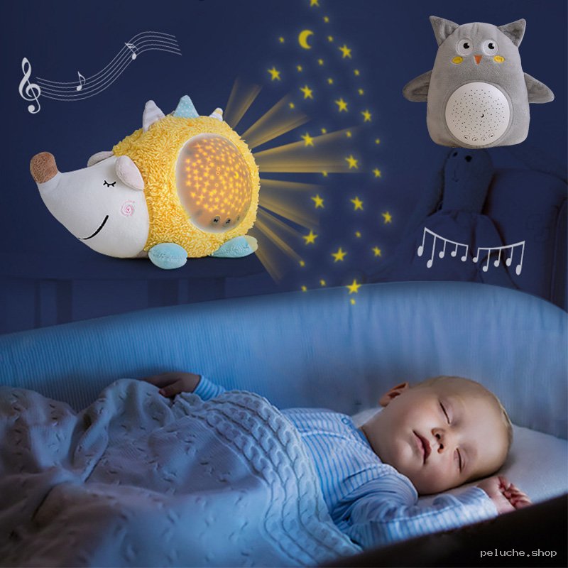 Peluche Hérisson Projecteur Étoiles & Musique - Veilleuse Bébé