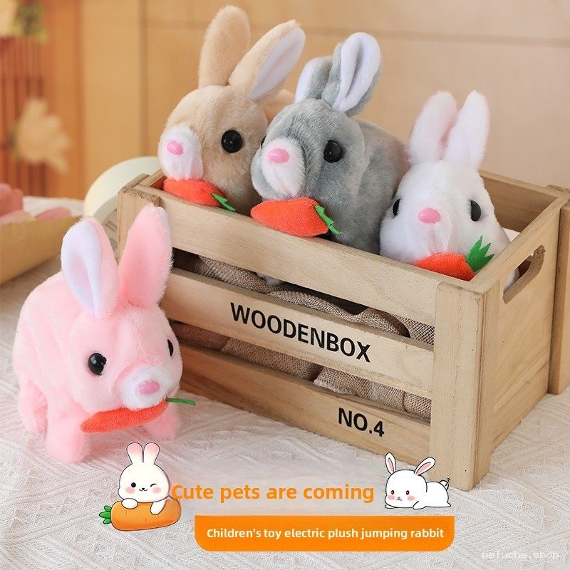 Lapins Peluche Électriques Sautants | Jouet Enfant Interactif