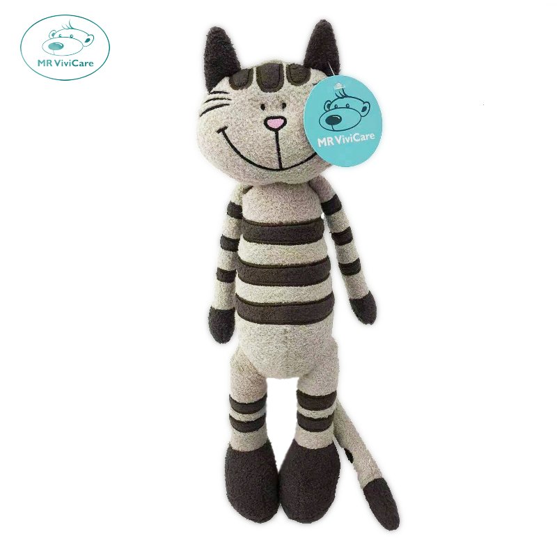 Peluche Chat Rayé MR ViviCare - Doudou Doux pour Enfants