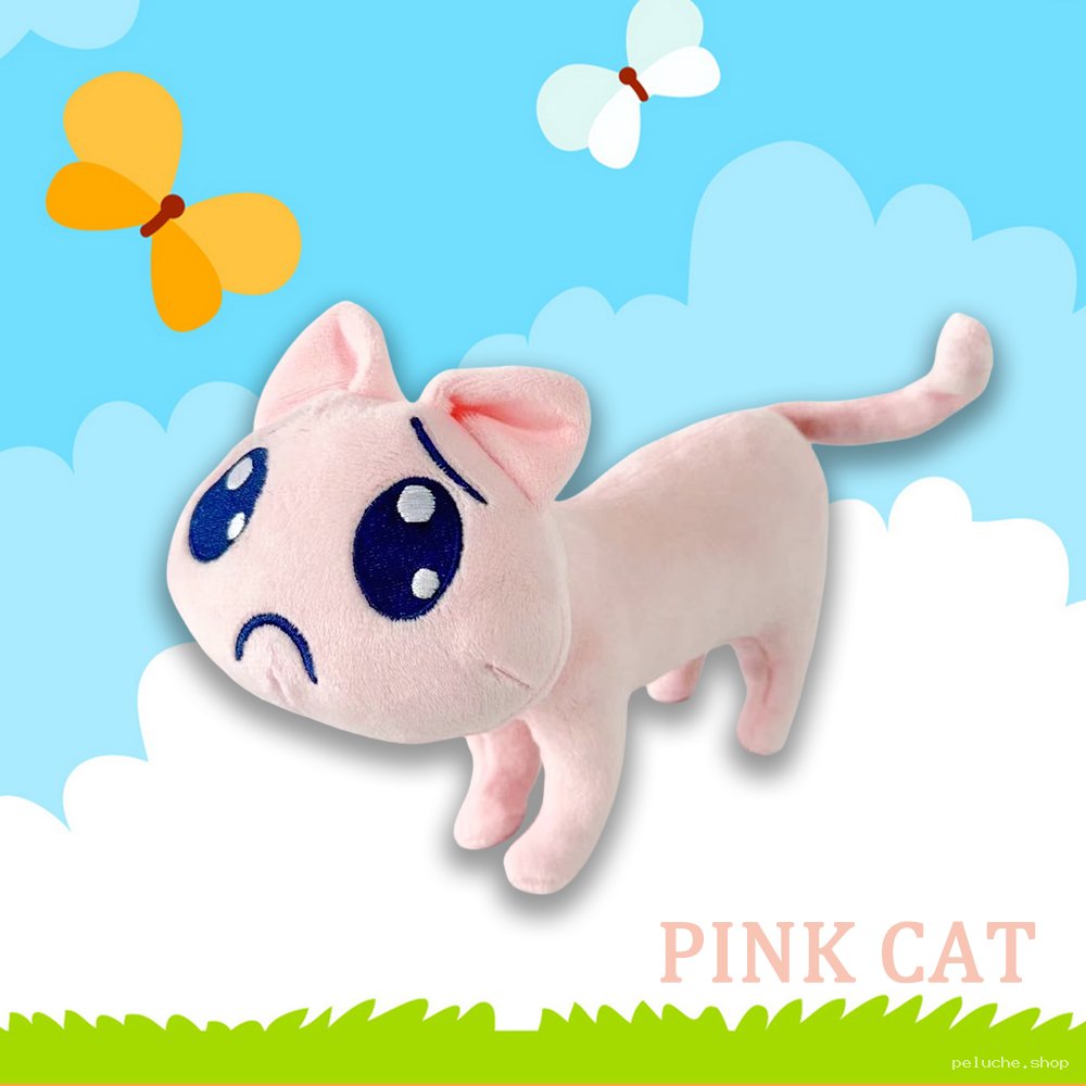 Peluche Chat Rose Triste et Mignon - Compagnon Doux Peluche.shop