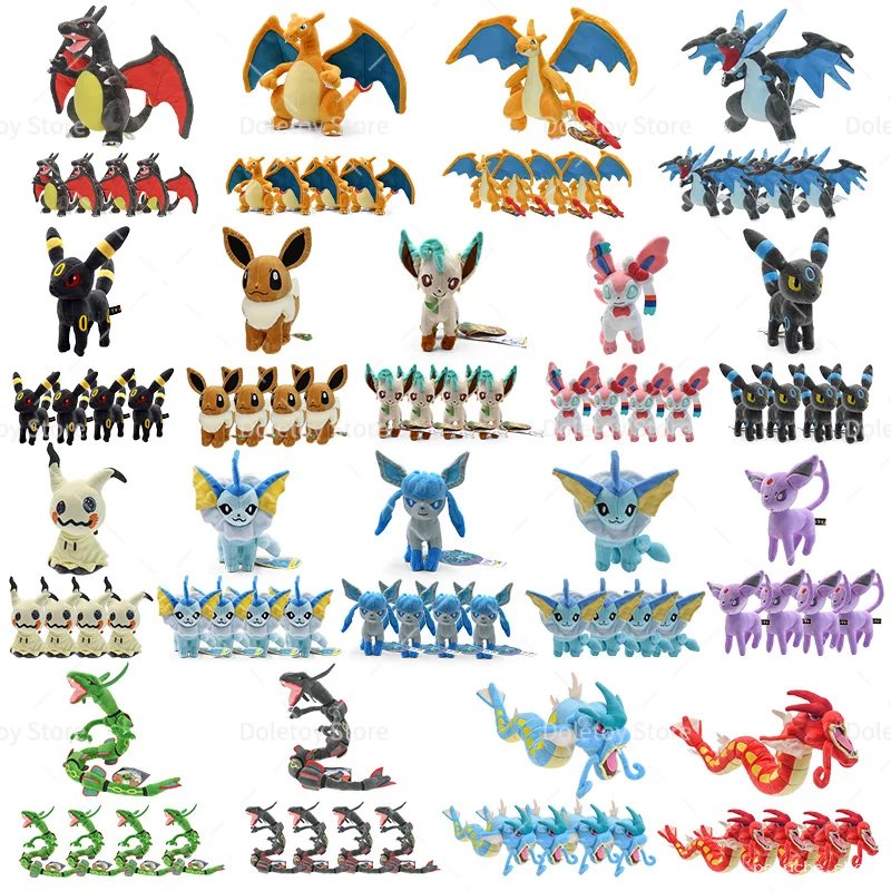 Peluches Pokémon Diverses - Évoli, Dracaufeu, Rayquaza & Plus
