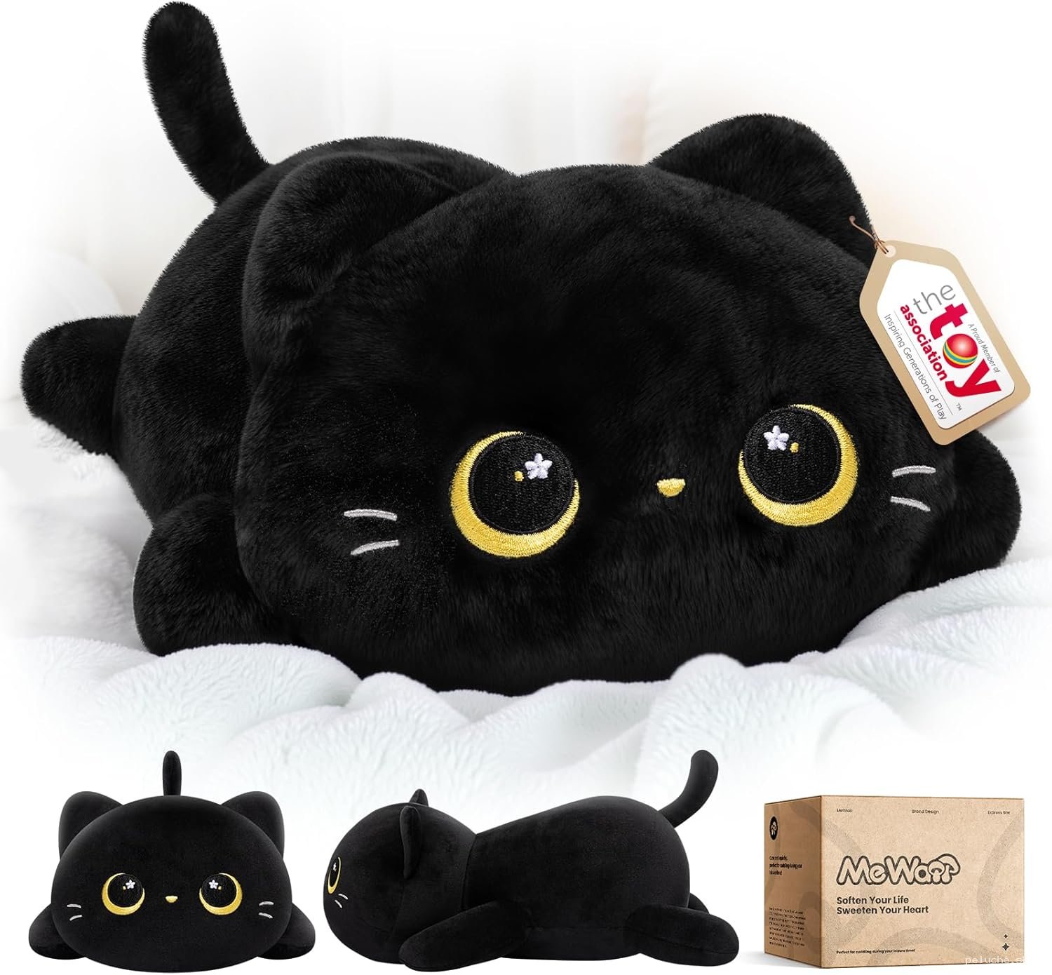 Peluche Chat Noir Doux et Adorable - Cadeau Parfait Kawaii