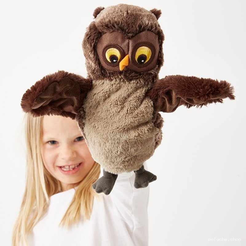 Marionnette Chouette Peluche Enfant – Jouet Interactif Doux