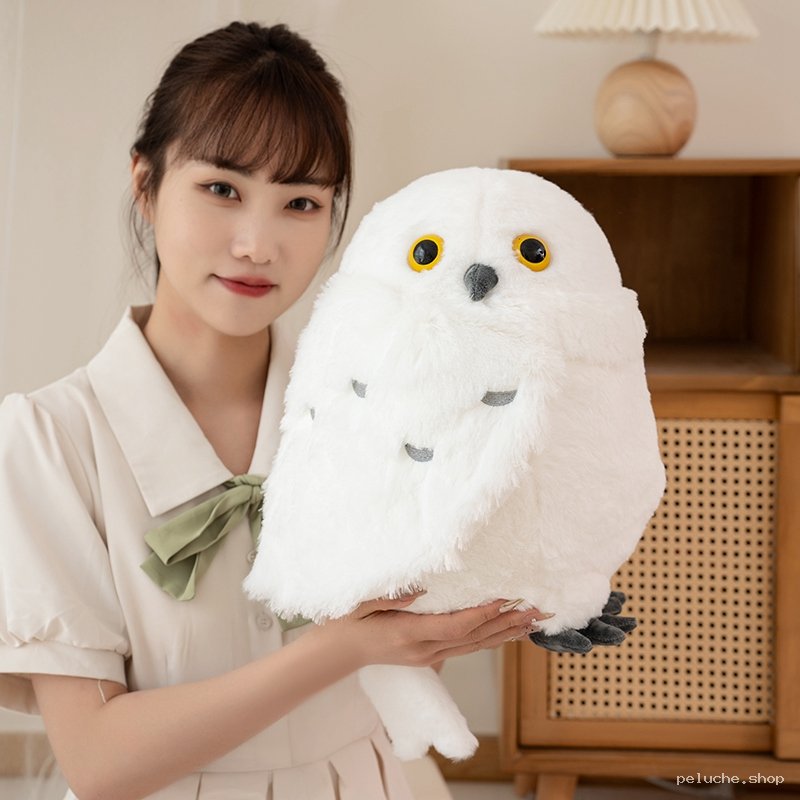 Peluche Chouette Blanche Douce | Doudou Hibou Réaliste