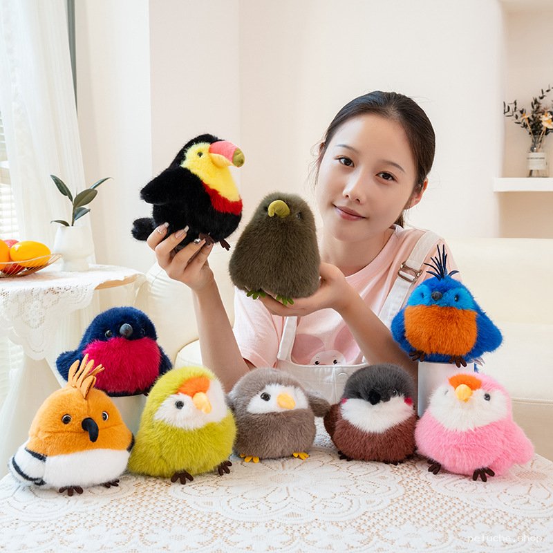 Peluche Oiseaux Mignons et Colorés - Jouets Doux Animaux